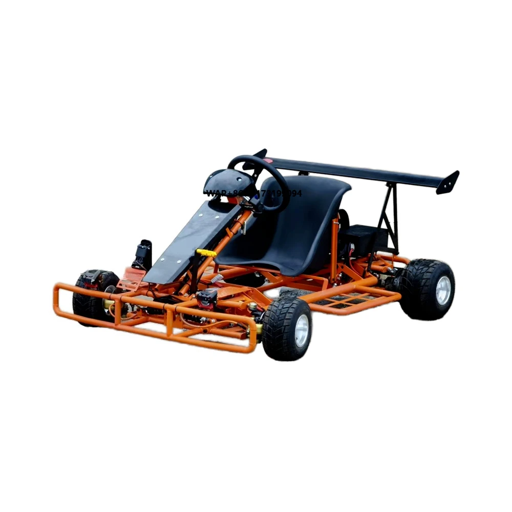 Professional Single Seat Electric Go Kart for Outdoor Use Optional Hand Brake Rear Wing Motor Chain Drive Drift Kart
