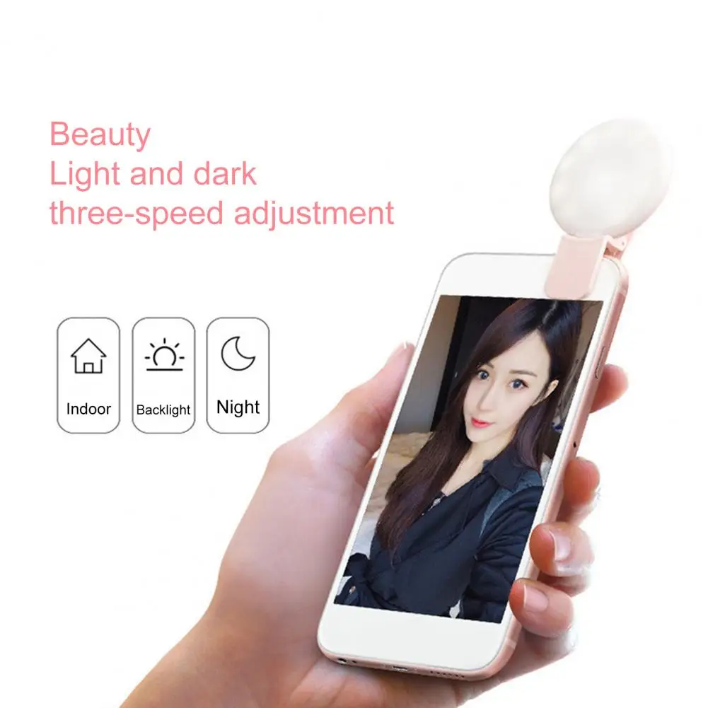 Videos Adjustable Light Selfie Fill Light Portable Rechargeable Selfie Light Clip Adjustable 3-level Marquee Flash for Calls