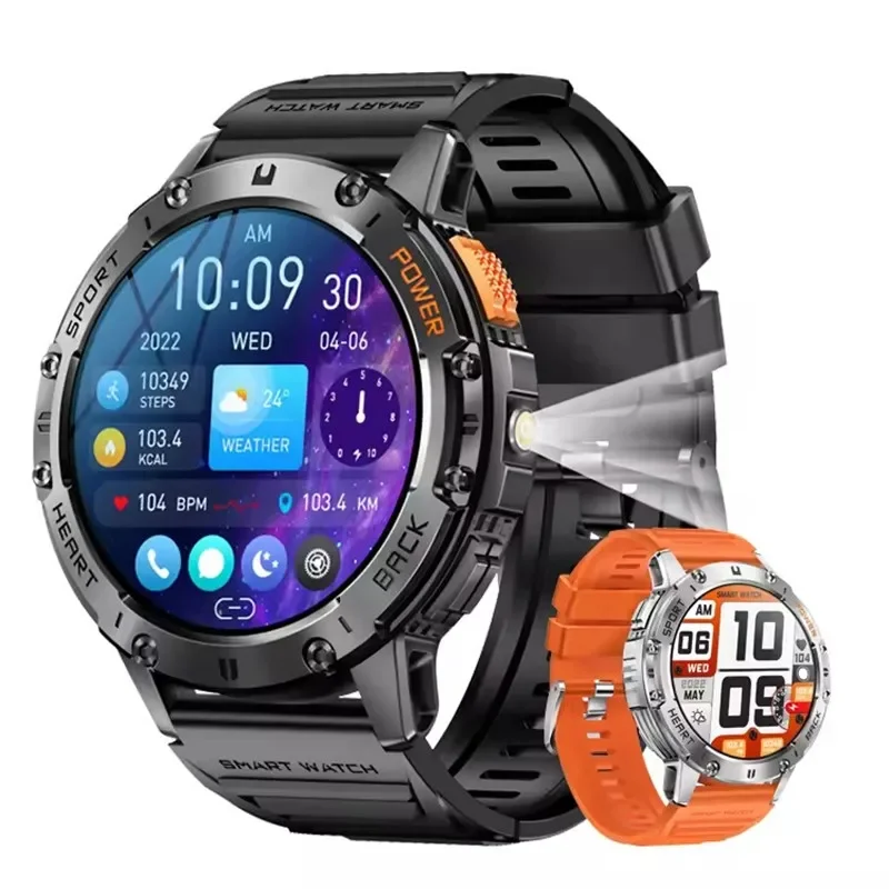 

1.43"AMOLED Ultra HD Screen Men Smart Watch Bluetooth Call Flashlight 530mAh Outdoor Smartwatch Man Sports Fitness Tracker