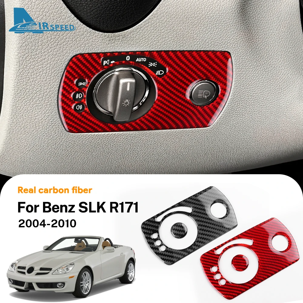 Real Soft Carbon Fiber Trim Aufkleber für Mercedes Benz SLK R171 2004 2005 2006 2007 2008 2009 2010 Auto Scheinwerfer Schalter Rahmen