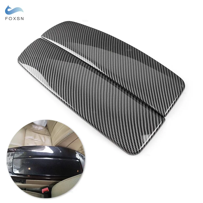 For BMW 7 Series E65 E66 2002 2003 2004 2005 2006 2007 2008 Car Center Console Armrest Lid ABS Carbon Fiber Armrest Cover Trim