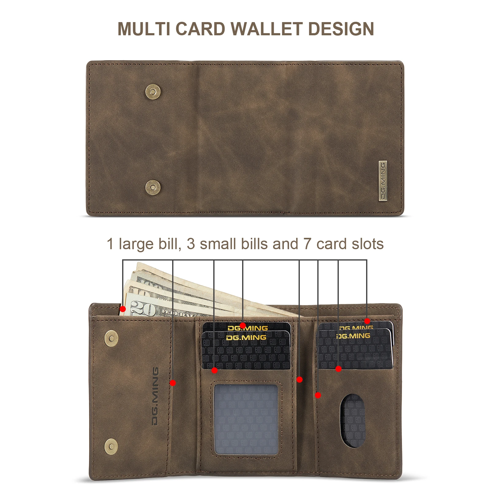 Fashion Exquisite Mini Size Leather Wallet Men's Coin Cash Cards Holder Purse Foldable Wallet Women's Wallet Luxury Slim Handbag