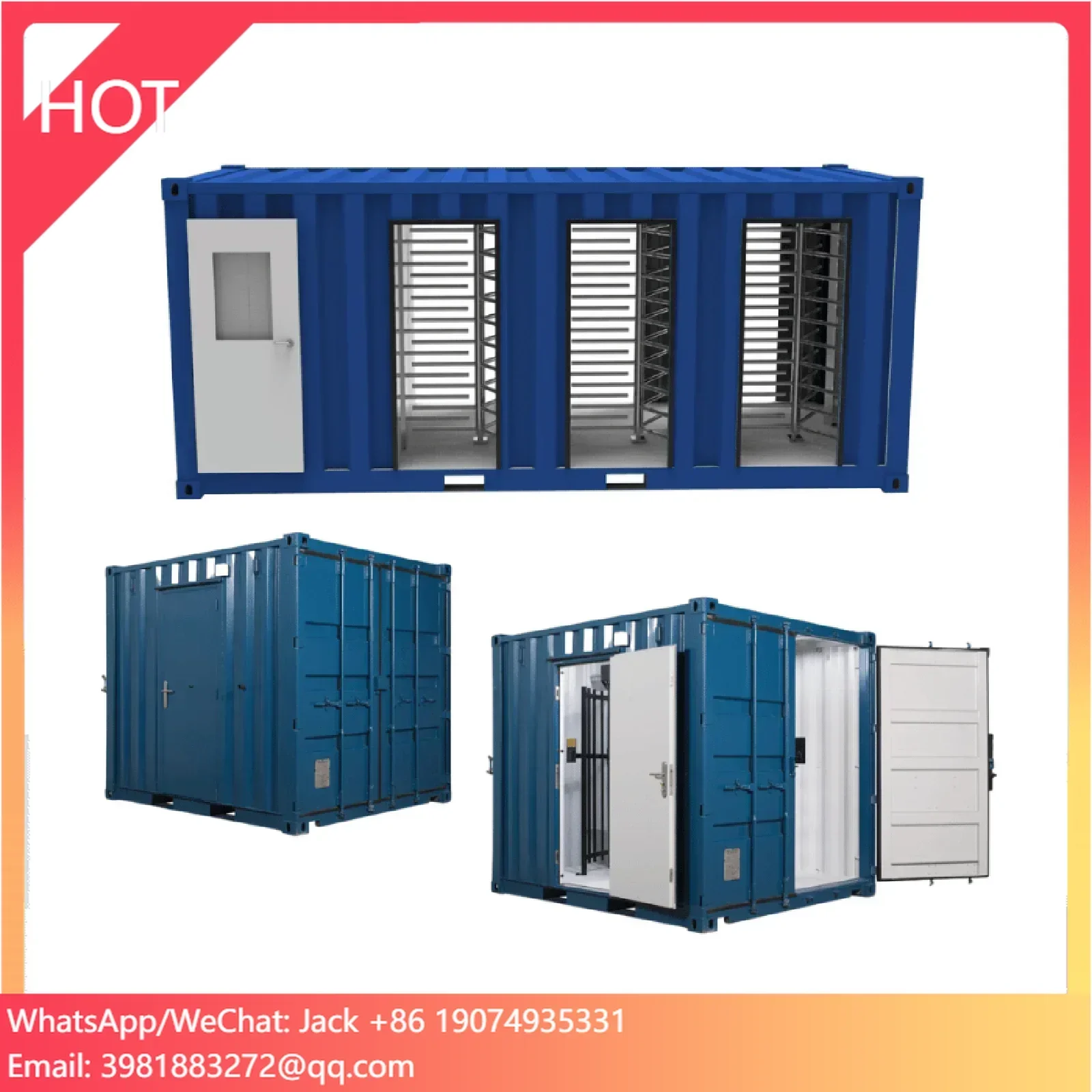 Steel Container Turnstile Gate With Contactless RFID & Biometric Access Control