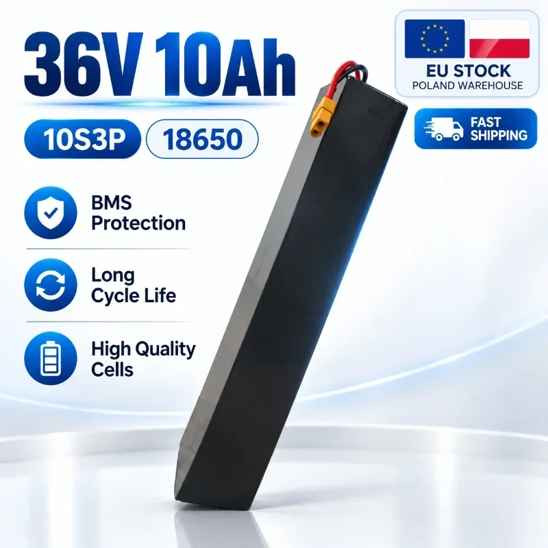 Wiederaufladbares 36V 10Ah 10000mAh 10S3P 500W Akku-Pack für KUGOO S1 S2 S3 E-Scooter, 18650 Li-Ion-Zellen mit integriertem BMS, stabile Leistung und lange Lebensdauer, Ersatzteil für Elektroroller,