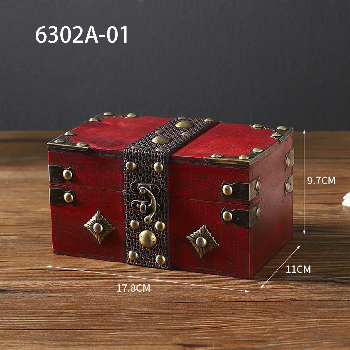صندوق تخزين خشبي مصنوع يدويًا، مجوهرات زخرفية ريفية، لعبة أو صدر تذكار، صندوق مجوهرات خشبي للأقراط والحلي #5