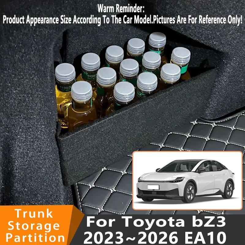 

Автомобильные аксессуары для Toyota bZ3 2023 ~ 2026 25 EA10 автомобильный органайзер, утолщенная боковая перегородка багажника, детали внутреннего ящика для хранения