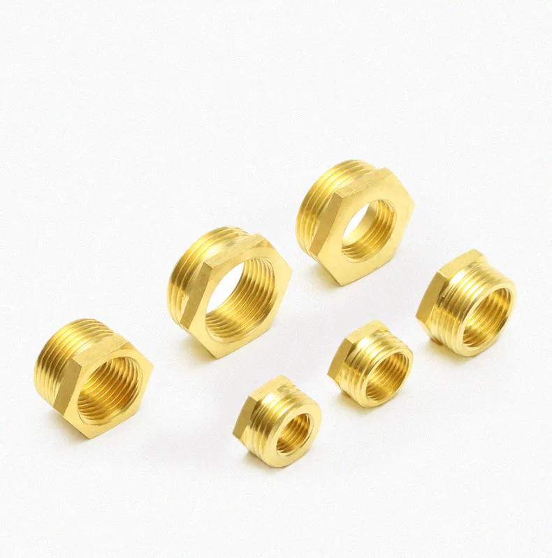 Brass Adapter Fitting BSP Reducing Hexagon Bush Bushing Male to Female Connector Fuel Water Gas Oil 1/8\