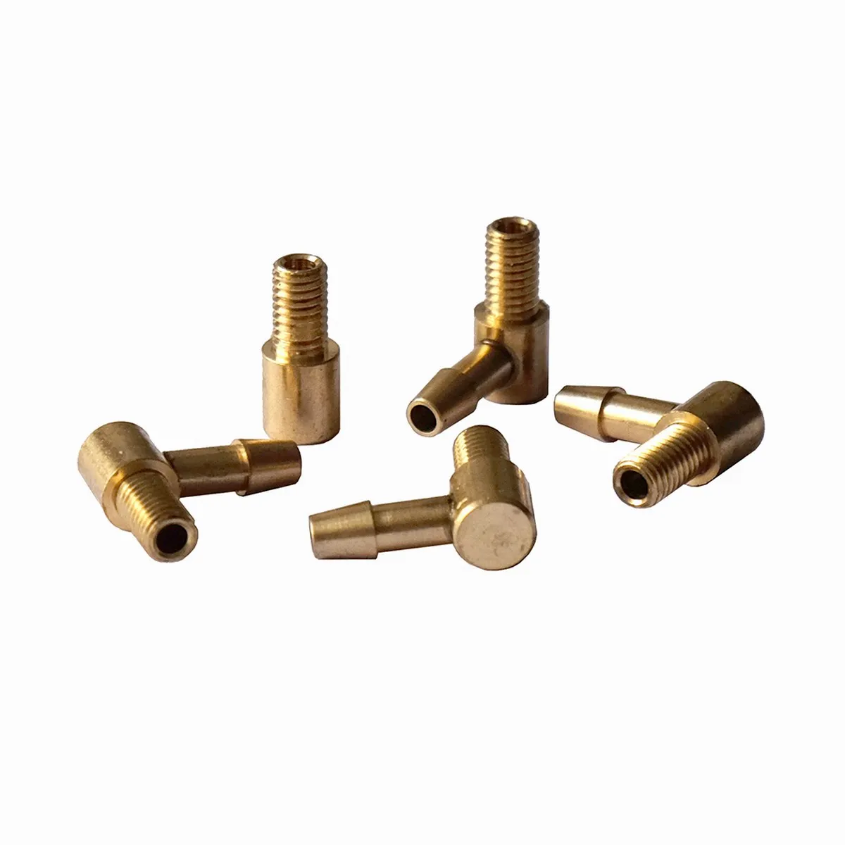 

5Pcs DIY Model Gasoline/Electric Boat M5 M6 Water Nozzle 90 Degree Copper Faucet Inlet/Outlet Connector Thread Length 8mm