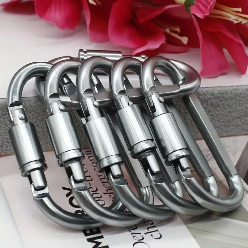 

6pcs 6pcs Set Carabiner Keychain Aluminum Alloy Heavy DutyHeavy Duty D-ring Snap Clip Bold D-shaped Hanging Type