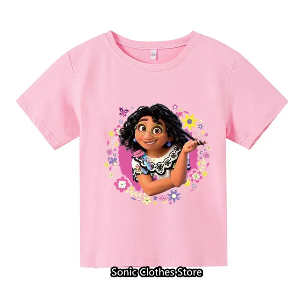 2024 New Cartoon Anime Print T-shirt for Girls Aged 3-14 Summer Children's Fashion Casual Children's Wear T-shirt