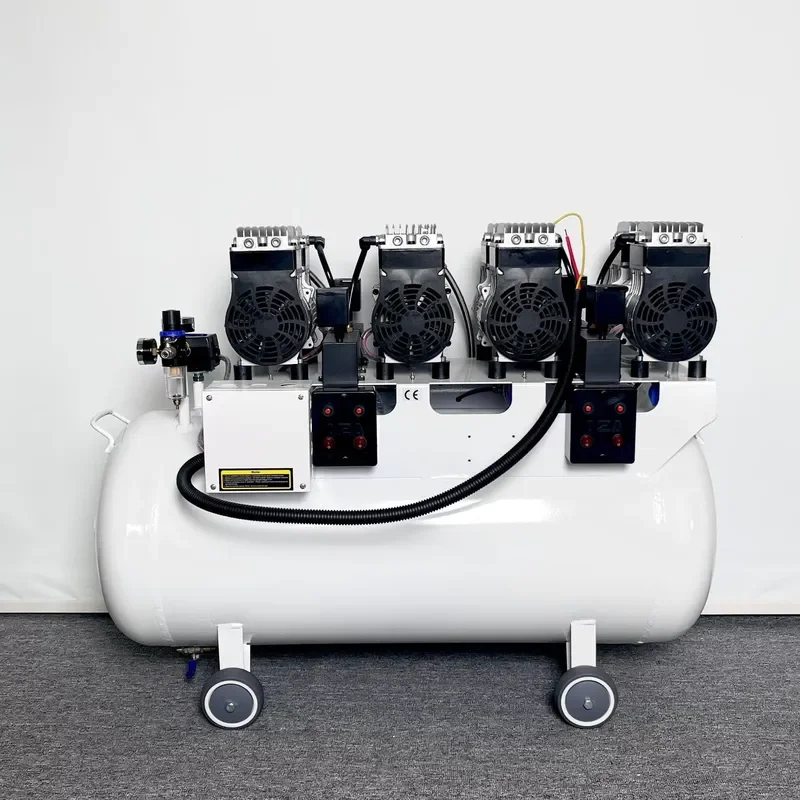 Oil-Free Silent Air Compressor 128L Tank Portable Heavy-Duty Industrial Air Pump for Inflation Tools Painting Cleaning
