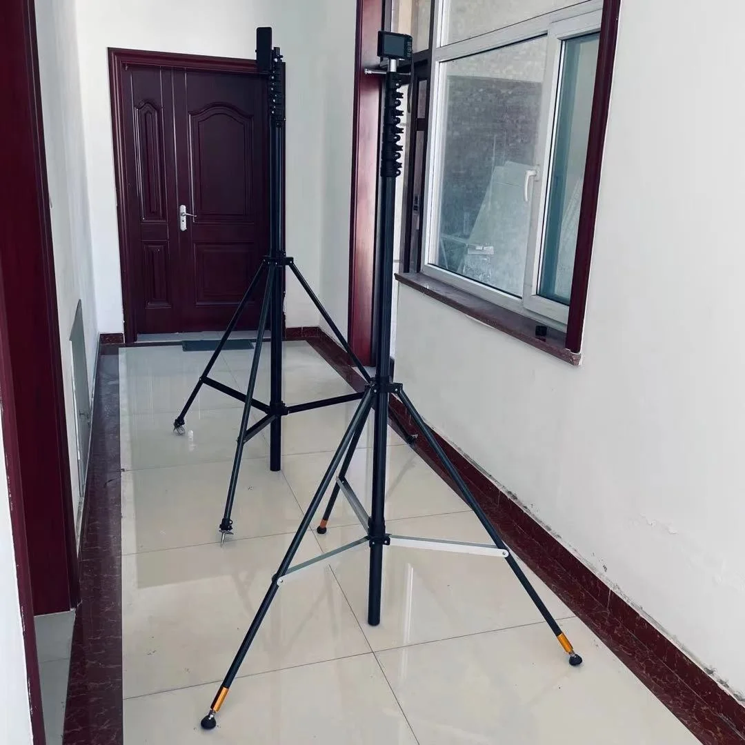 6m 8m 10m pole cam era tripod stand carbon fiber telescopic tripod for monitoring sport light with 1/4 mounting