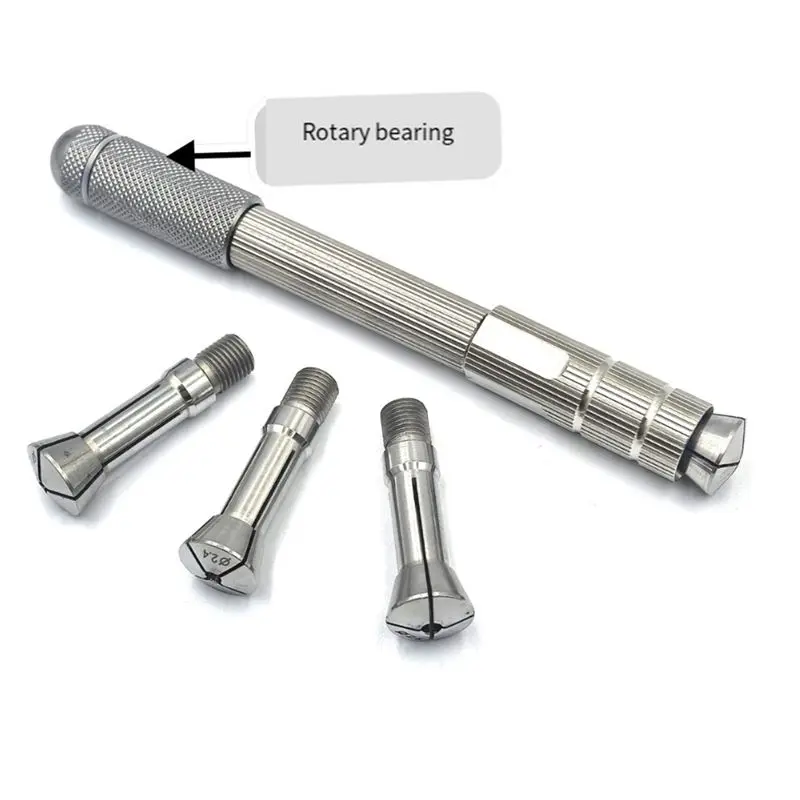 AA81-Watchmaker Tools Movement Gear Pendulum Tip Clamp Watch Parts Holder Hand Held With 4 Collets Watch Repair Crown
