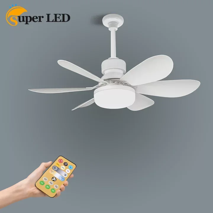 

Dimmable 6 Blades Remote Control Retractable Fan with Light Modern Ceiling Fan Lights Celling Fan with Led Light