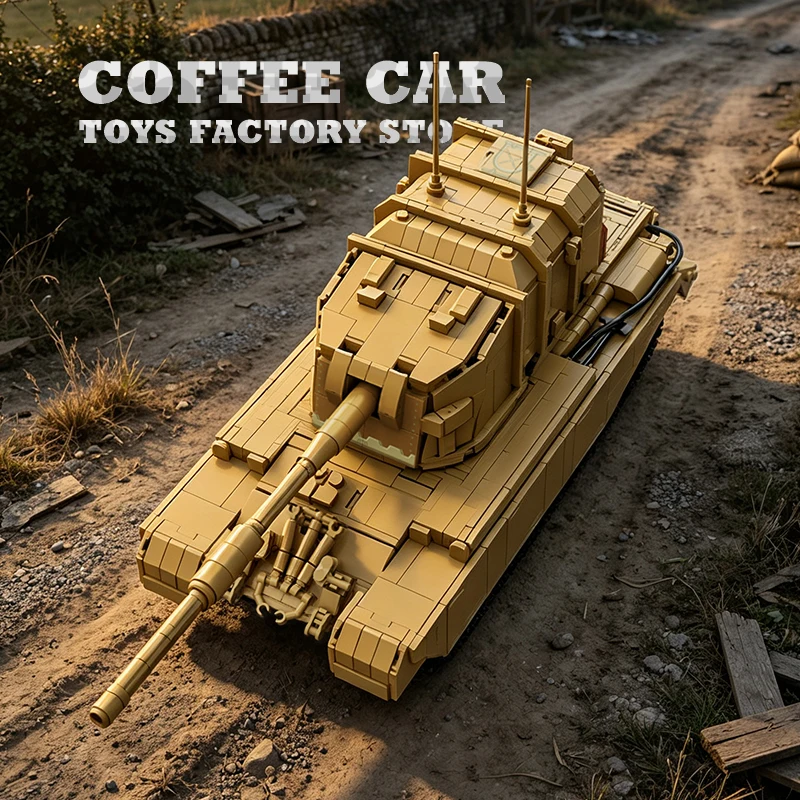 Military Tank Destroyer Building Blocks Display Toys Army FV4005 Heavy Anti-Tank Gun MOC Bricks 3D Model Adult Collectible Gifts