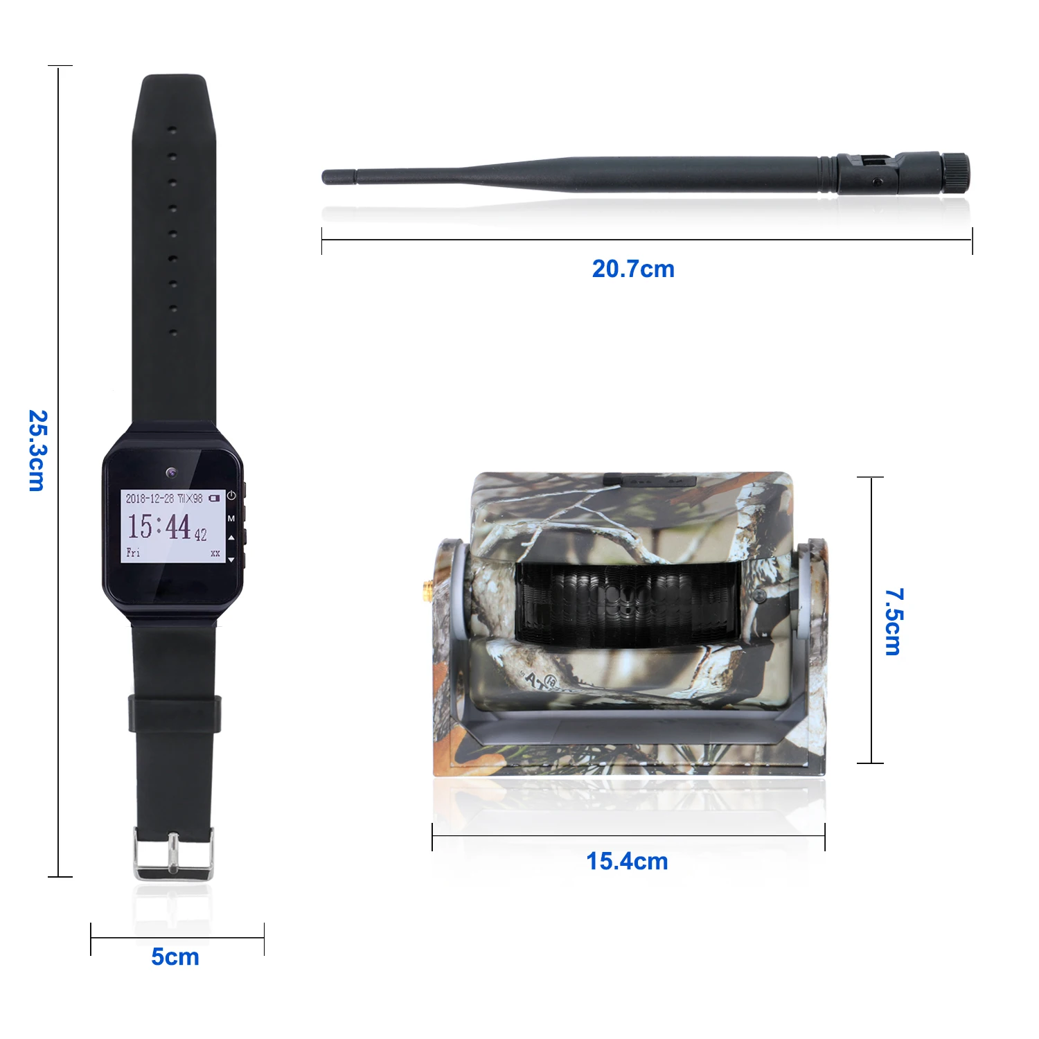 Olymbros Outdoor Wireless Hunting Alarm System Motion Detector with 1 Receiver Watch and 2 PIR Sensors