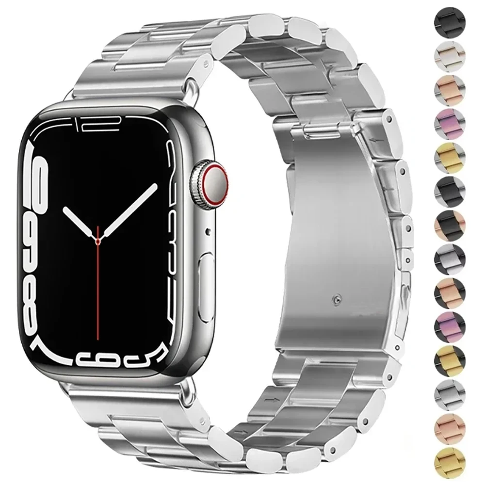 Stainless Steel Strap For Apple Watch Band 45mm Ultra 49mm 41mm 40mm 44 38mm Strap Metal Bracelet For Iwatch Series 10 46mm 42mm
