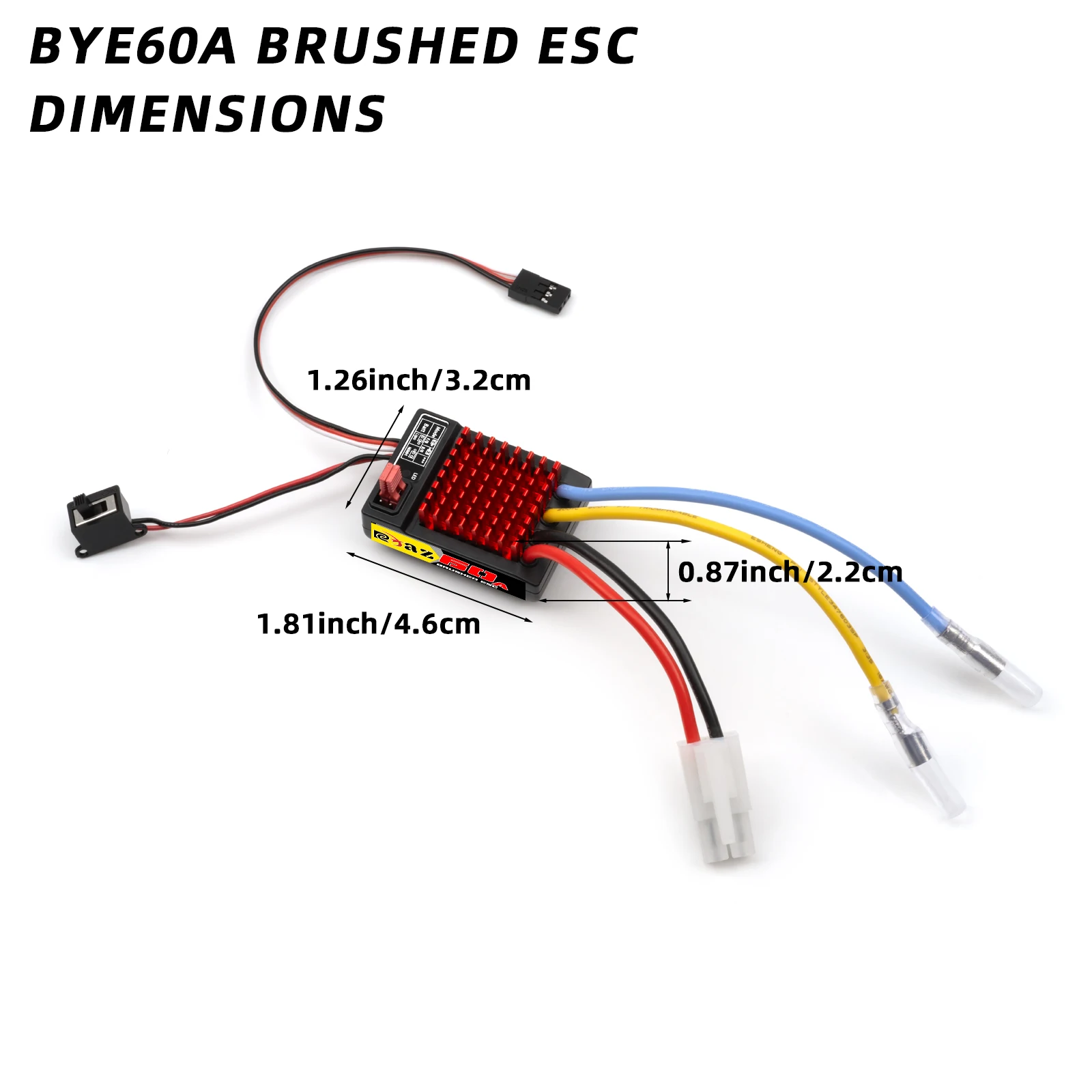 RCXAZ AEY60/BEY60 controlador de velocidad cepillado ESC 60A impermeable para RC 1/10 1/12 coche/barco Axial SCX10 RC Tamiya Traxxas TRX4