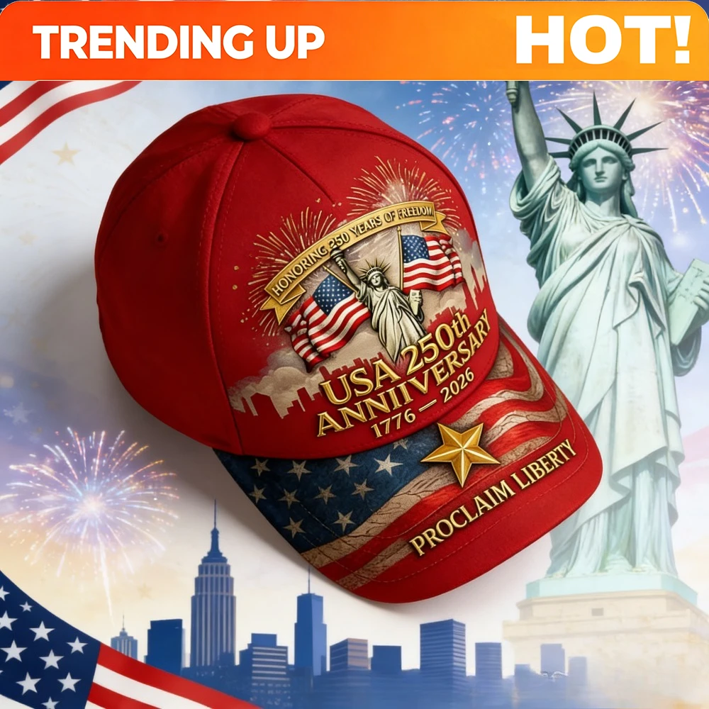 Men' & Women' Adjustable 250th Anniversary Baseball Cap - 3D Digital Printing Suitable for Independence Day, Historical Gift wit
