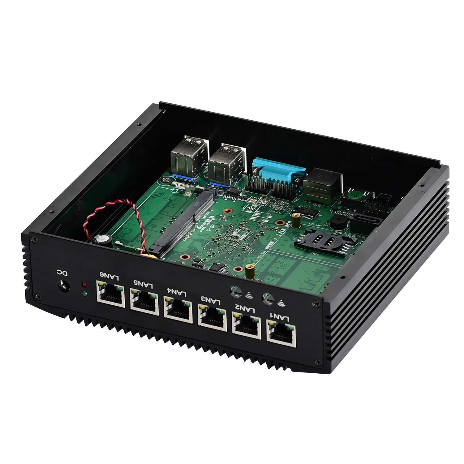 Firewall Micro electrodoméstico HUNSN RM02,Intel Core I5 8265U,pfSense,VPN,Router PC, 6 x Intel I211 at LAN, AES-NI,HDMI, ranura SIM