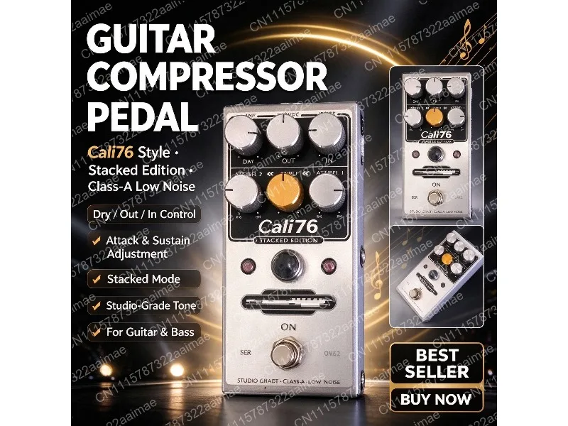 Electric Guitar Compression Effect Pedal Monolithic Compact Tone Control