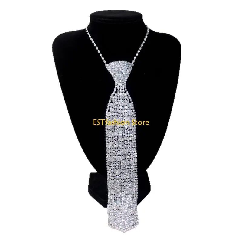 Y5GC Sophisticated Rhinestones Decorated Neckwear Corrosion Resistant Wedding Accessory
