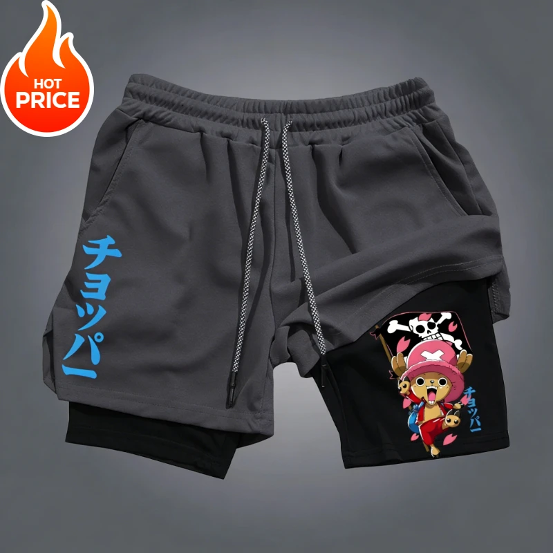 One Piece Chopper Sommer Herren Neu 2026 Doppellagige Replika Zweiteilige Loose-Fit Trainings-Laufshorts Freizeithose