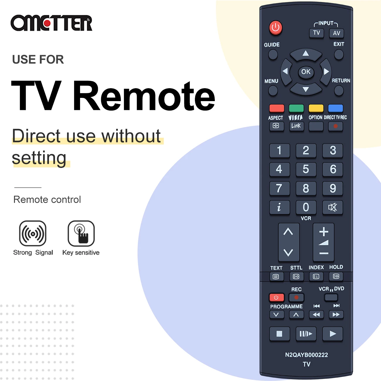 N2QAYB000222 for Panasonic TV Remote Control TX-32LED8F TH-42PZ8 TH-46PZ80E TX-L24C3E EUR7651120