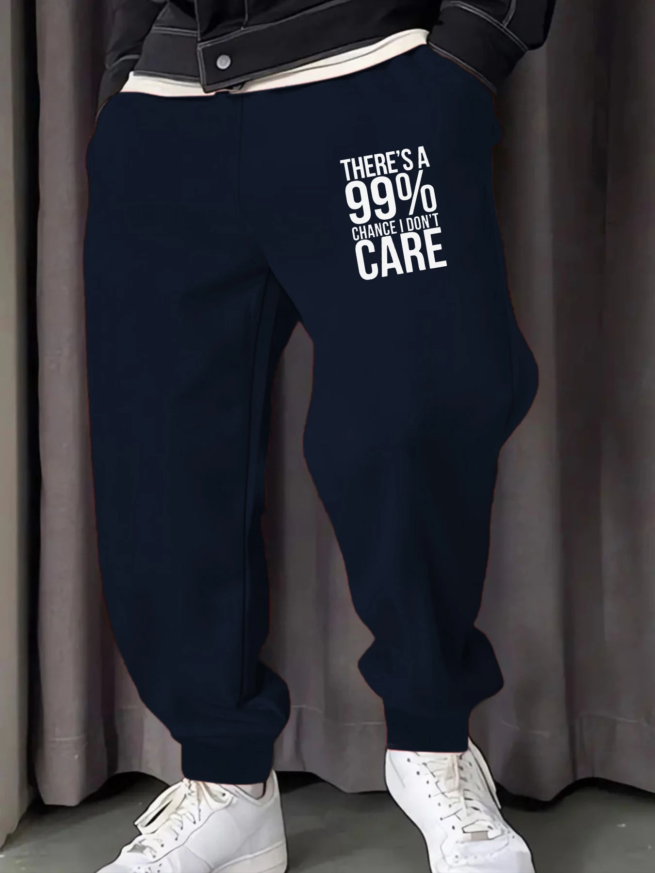 

I Don'T Care Printed Men Sweatpant Sports Drawstring Pant Soft Warm Britches Autumn Street Unisex Long Pants Fashion Streetwear