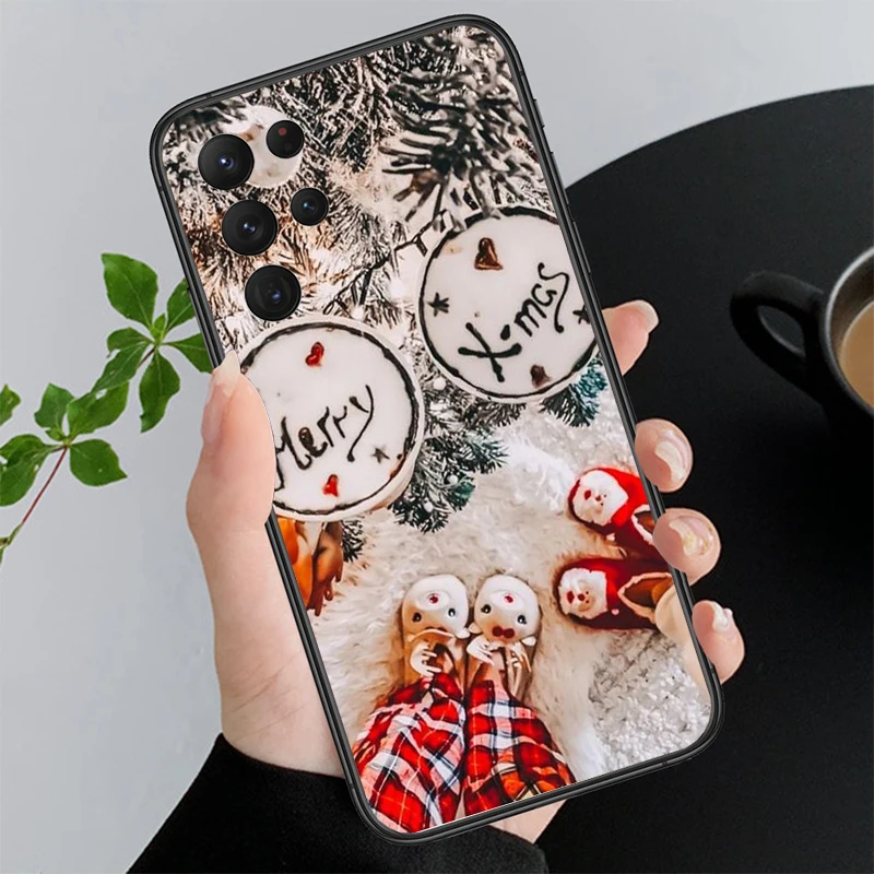 Cute Christmas Deer Phone Case For Samsung Galaxy A35 A55 A54 A15 A25 A05s A05 A22 A24 A52 A33 A34 M34 M14 M54 M23 Shell