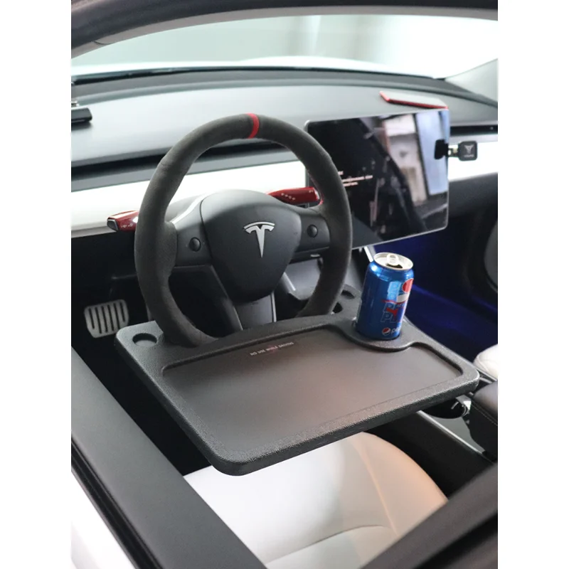 Car Travel Table Laptop Desk for Tesla Model 3 X S Y Multifunctional Steering Wheel Table Eating Notebook Holder Accessories