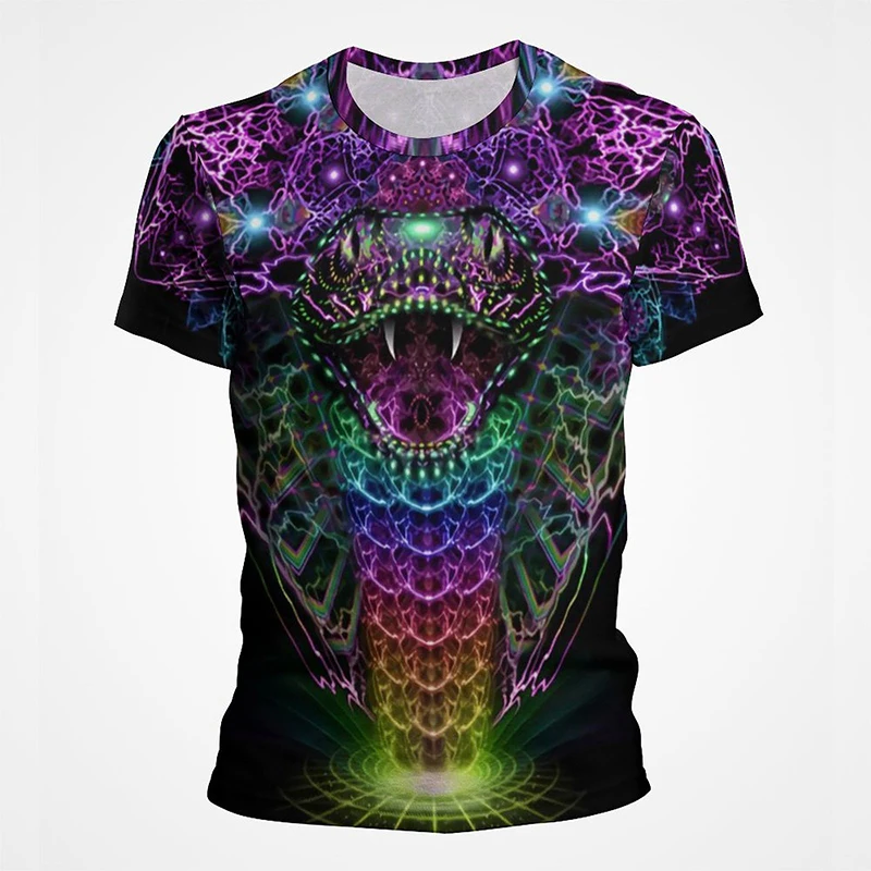 3d Full Print Animal Snake Graphic T Shirts Men Summer Short Sleeve Mens Tee Tops Streetwear Tshirt Mens Designer Clothes