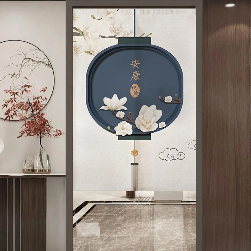 Chinese Style Door Curtain Fabric Partition Curtain Home Bedroom Living Room Shelter Curtain Toilet Bathroom Curtain Decoration