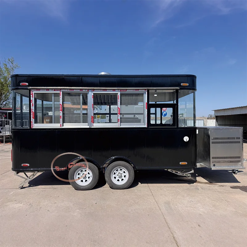 

Electric Mobile Food Trucks Fully Equipped Food Trailer Carts for Ice Cream Hot Dog Coffee Bar Business for Sale with Full Kitch