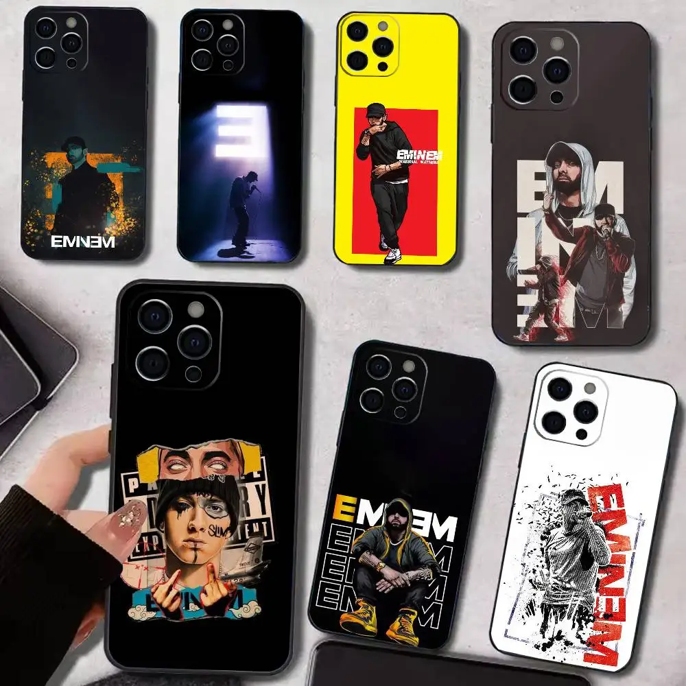 

Singer E-Eminem-Es Phone Case For iPhone17,16,15,14,13,12,11 Plus,Pro Max Soft Black Cover