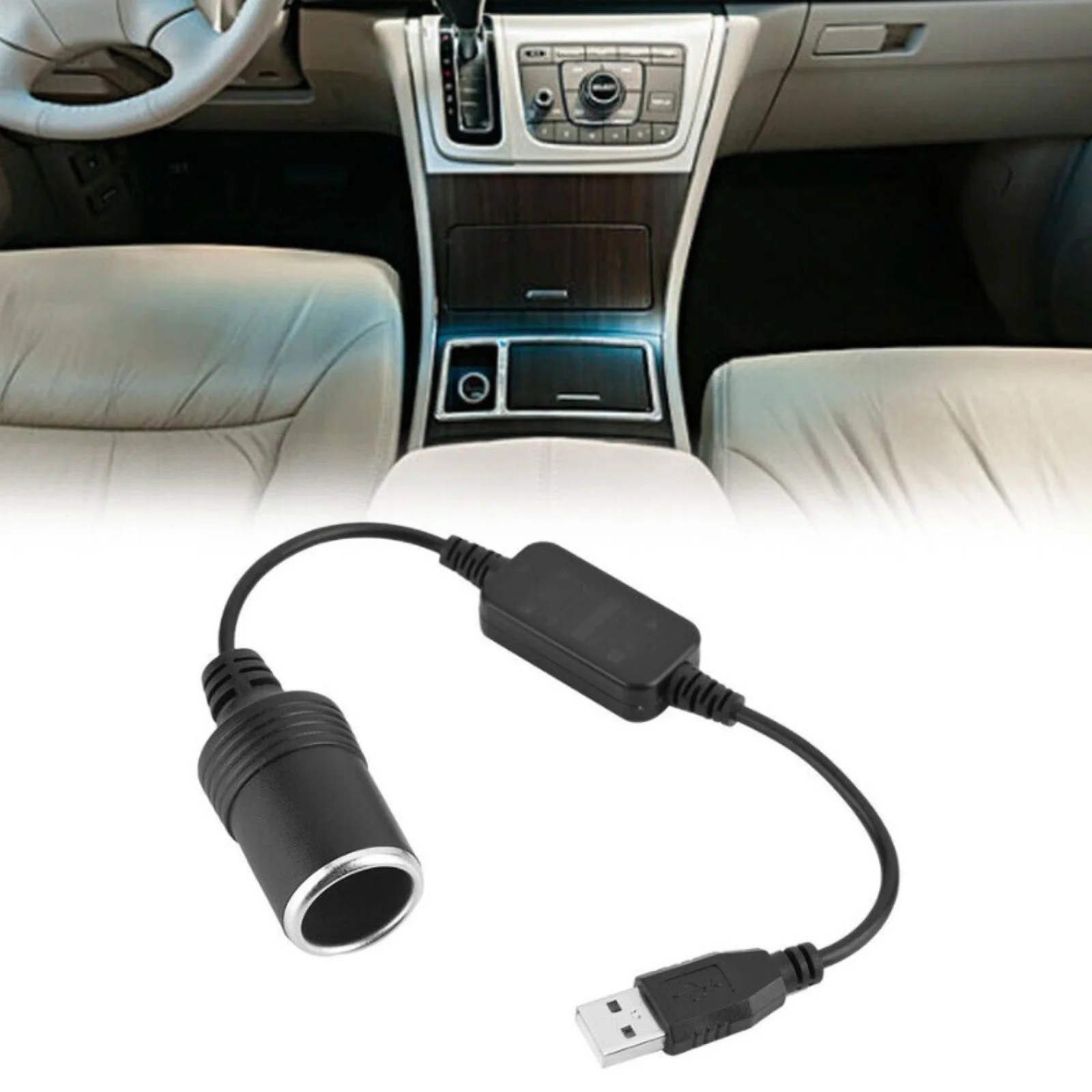 34.5cm USB 12V Car Voltage Conversion Socket Power Adapter Charger Cable Line I image 6