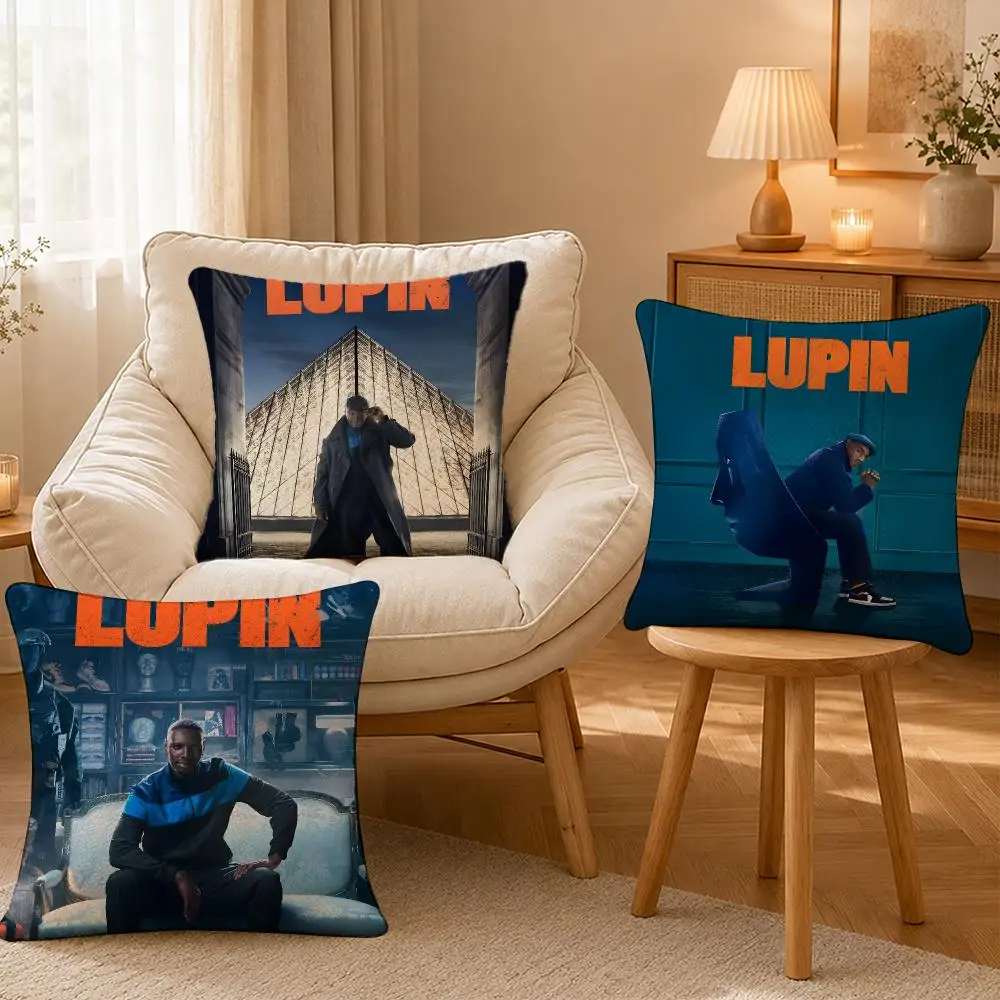Novel Arsene Lupin Gentleman Cushion Cover Personalized Short Plush Cushion Cover Sofa Pillowcase Bedroom Home Decor Gift