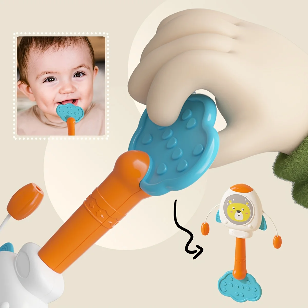 Vijf-in-één muziekspeelgoedset met luidsprekers, bellen en handtrommels, cultiveer interesse van kinderen en cognitie van muziek, kerstcadeaus