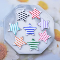 6pcs 6pcs 2.5cm Copper Two-sided Enamel five-pointed star Charms Colorful oil drippingEar Pendant DIY Jewelry Earring Making