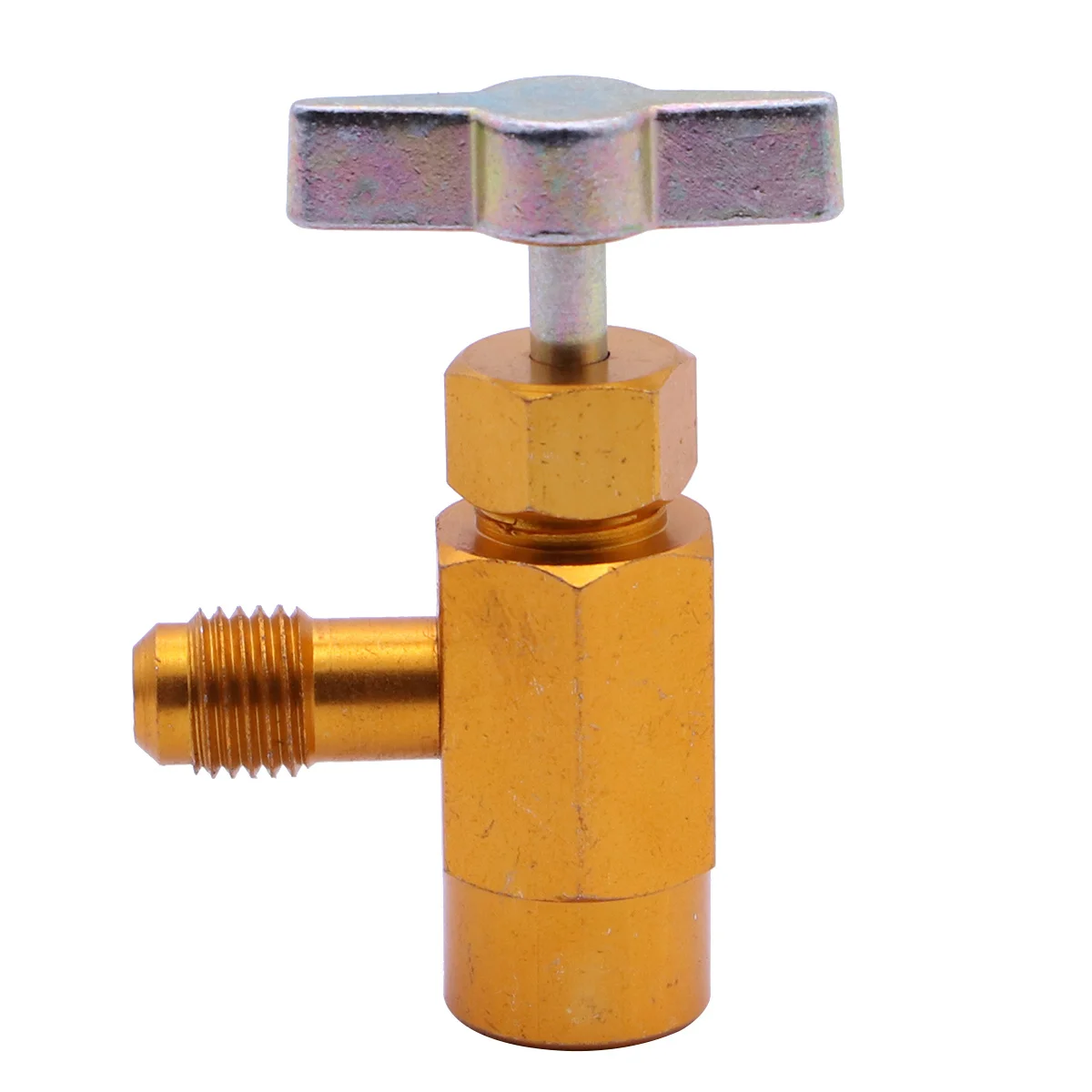 

Can Refrigerant R134A Brass Bottle Adapter Dispensing Tool 1/2 Inch Thread Automotive Air Conditioning Hose Connector T