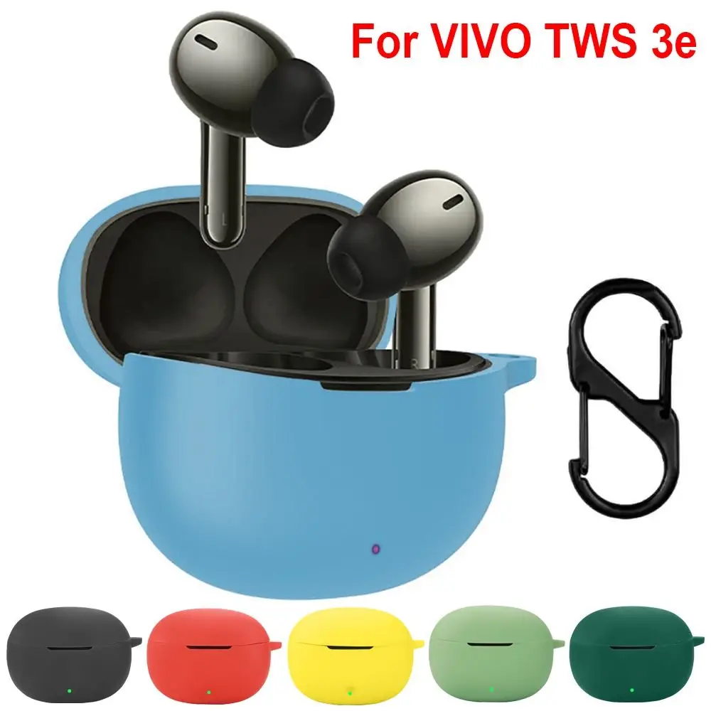 Earbuds Headphone Protective Case Silicone Anti-drop Wireless Earphone Shell Dustproof Soild Color for VIVO TWS 3e