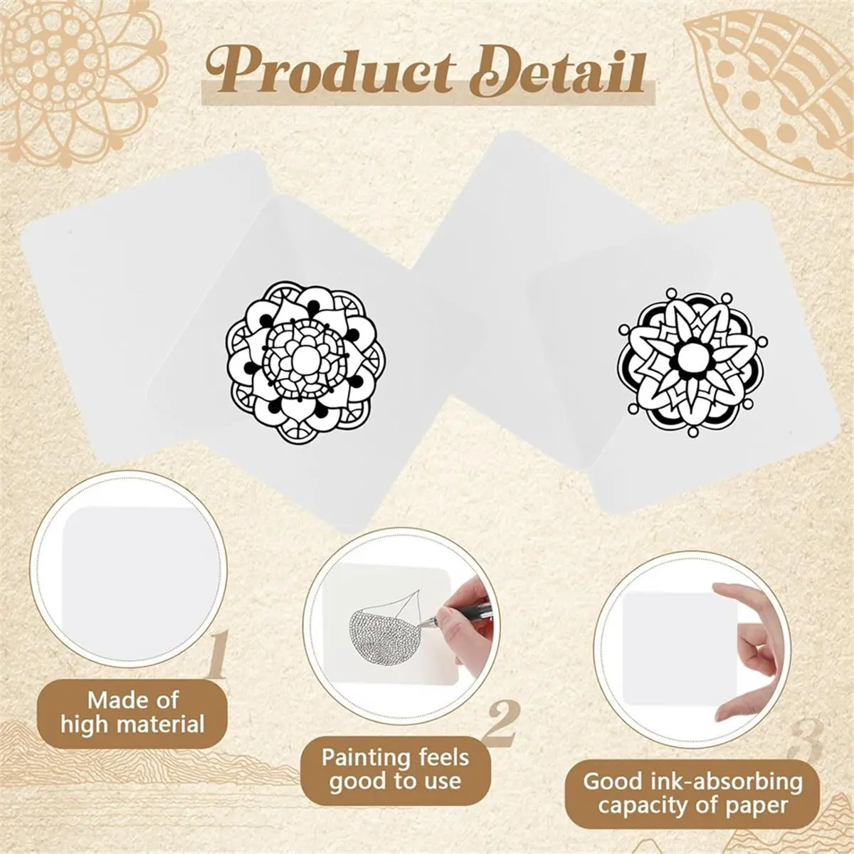 A75K 100 Pcs Artist'S Tiles 3.5'' X 3.5'' Square White Paper Tiles Drawing Supplies for Calligrapher Watercolor Sketch