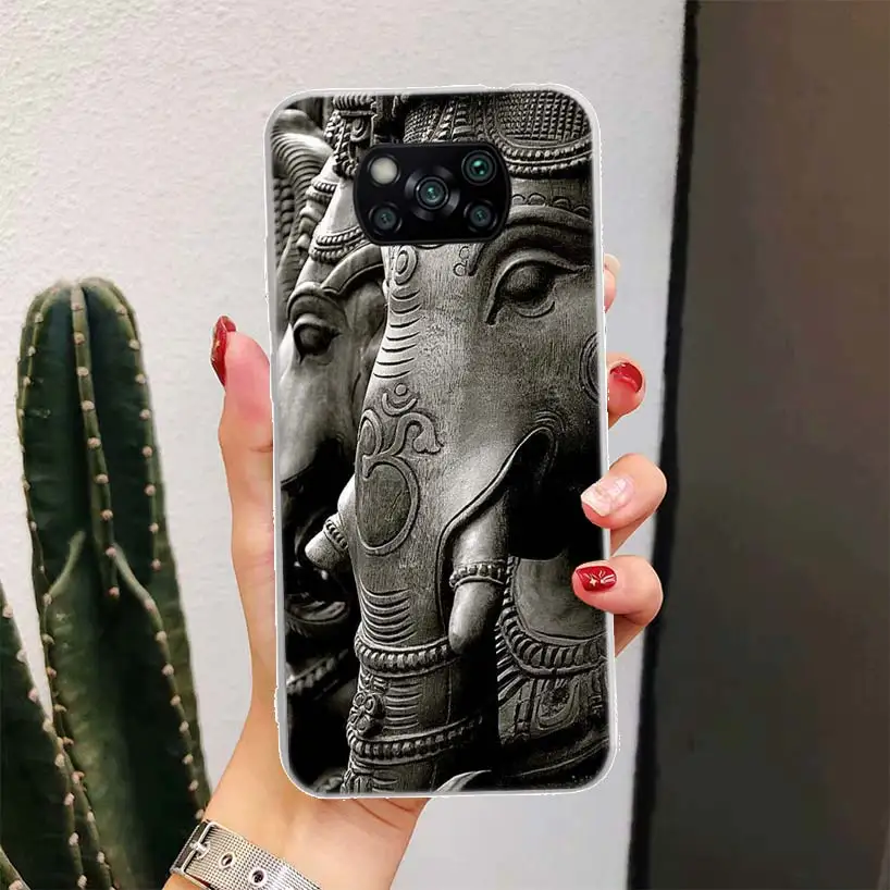 Ganesha Hindu God Ganesh Elephant Phone Case For Xiaomi Poco X3 Nfc X5 X6 Pro F6 F5 F4 F3 F2 F1 X4 GT M5 M5S M4 M3 Luxury Soft C