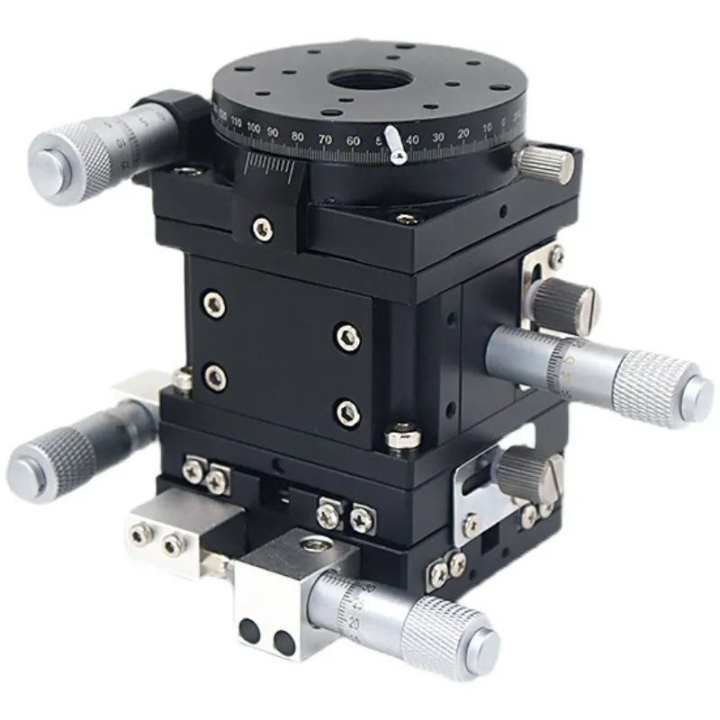 Axis displacement platform Four-axis manual fine-tuning lifting Rotary optics High-precision mobile sliding table