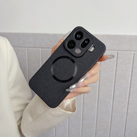 For OPPO Find X9 Pro, X9 Magnetic Case ELVEV Anti-fingerprint Fabric Cloth PU Hard PC Suction Phone Cover