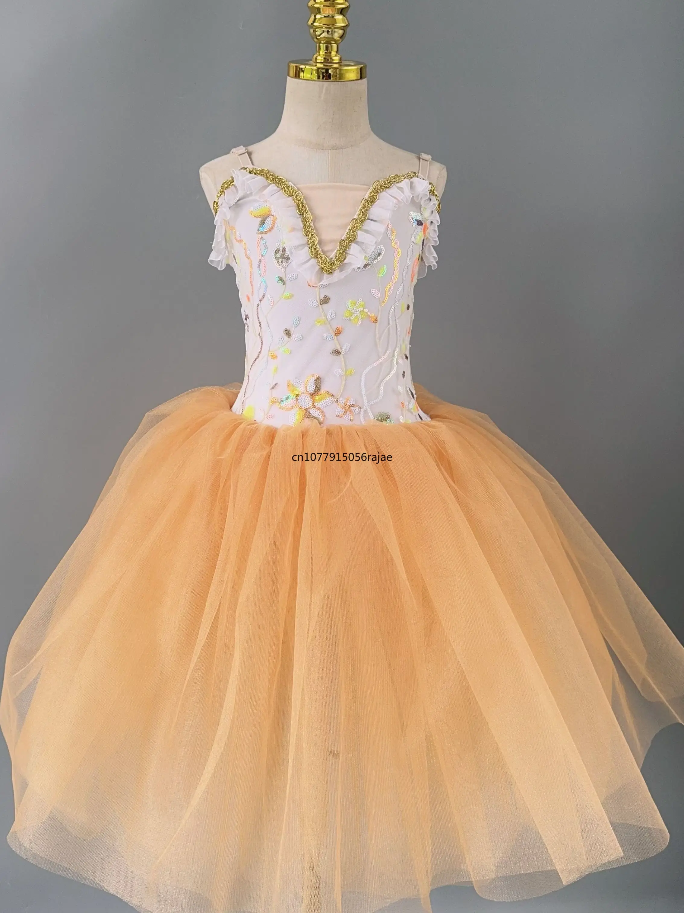 Professional Romantic Tutu Ballet Dress Long Girls Kids Ballerina Dress Children Women Sequined Tutu Ballet Performance Costumes