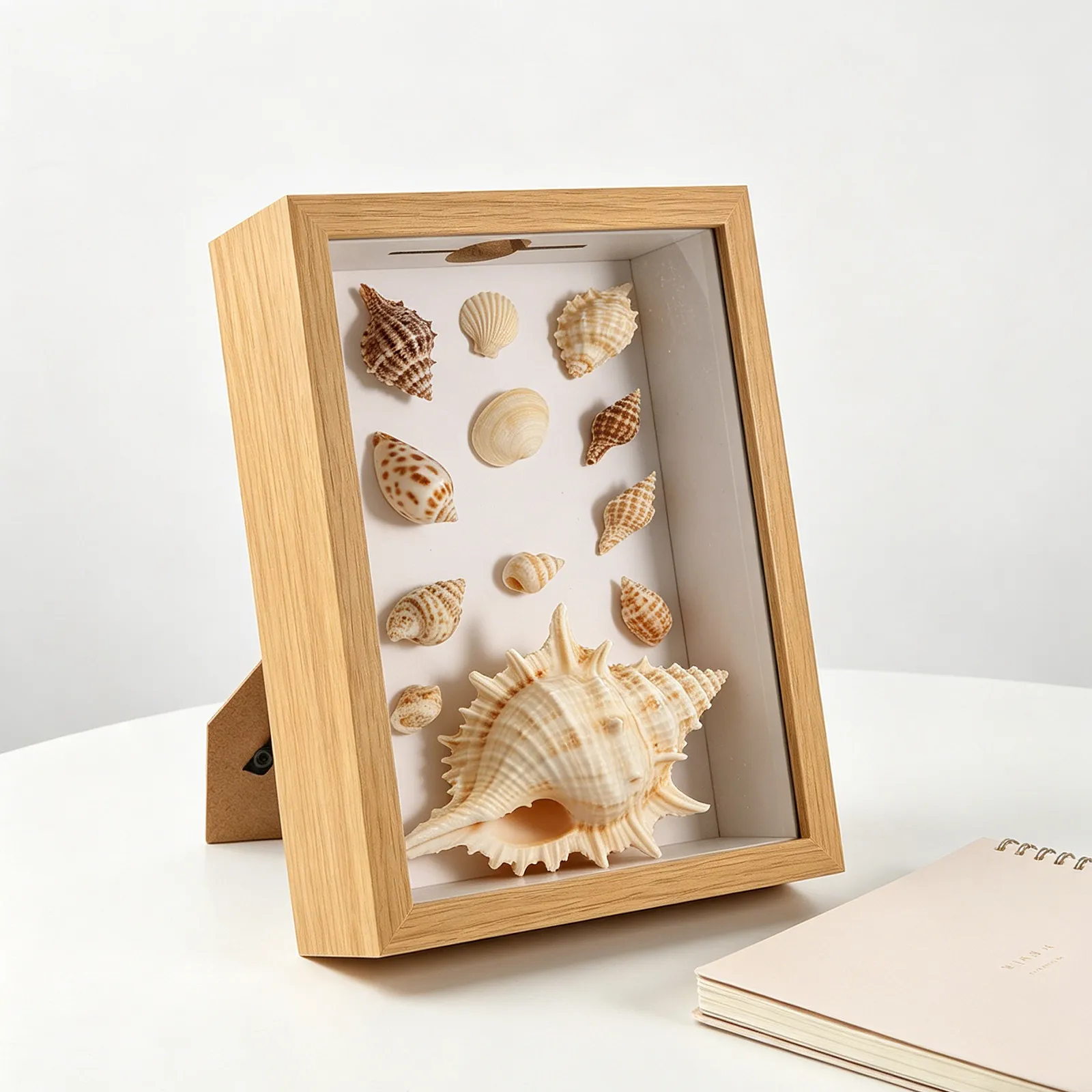 Seashell Shadow Box Frame 10.6x8.6 Inch Deep Hollow Display Box Vintage Specimen Frame for Sea Shells Keepsakes Dried Flowers