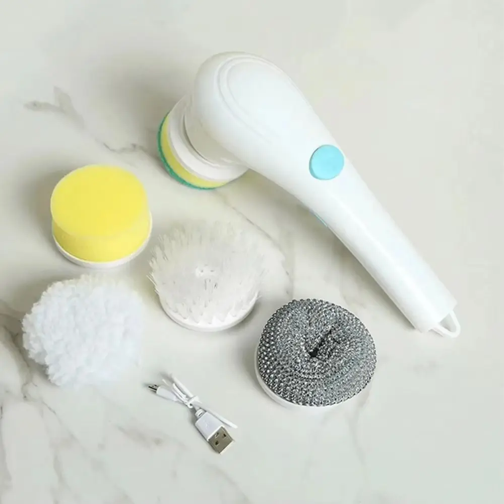 Ensemble de brosses électriques pour livres 5 en 1, épurateur rotatif sans fil, rotation résistante à 360 ° avec 5 têtes de subdivision, déterminer, 5 pièces