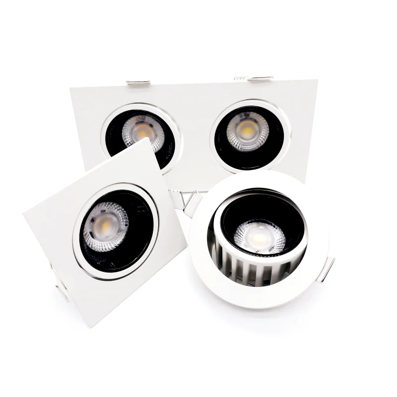 

Round/Square Recessed Spot led Single/Double Head LED Ceiling Lamp COB Anti-Glare Down light For Home Indoor Lighting Fixture