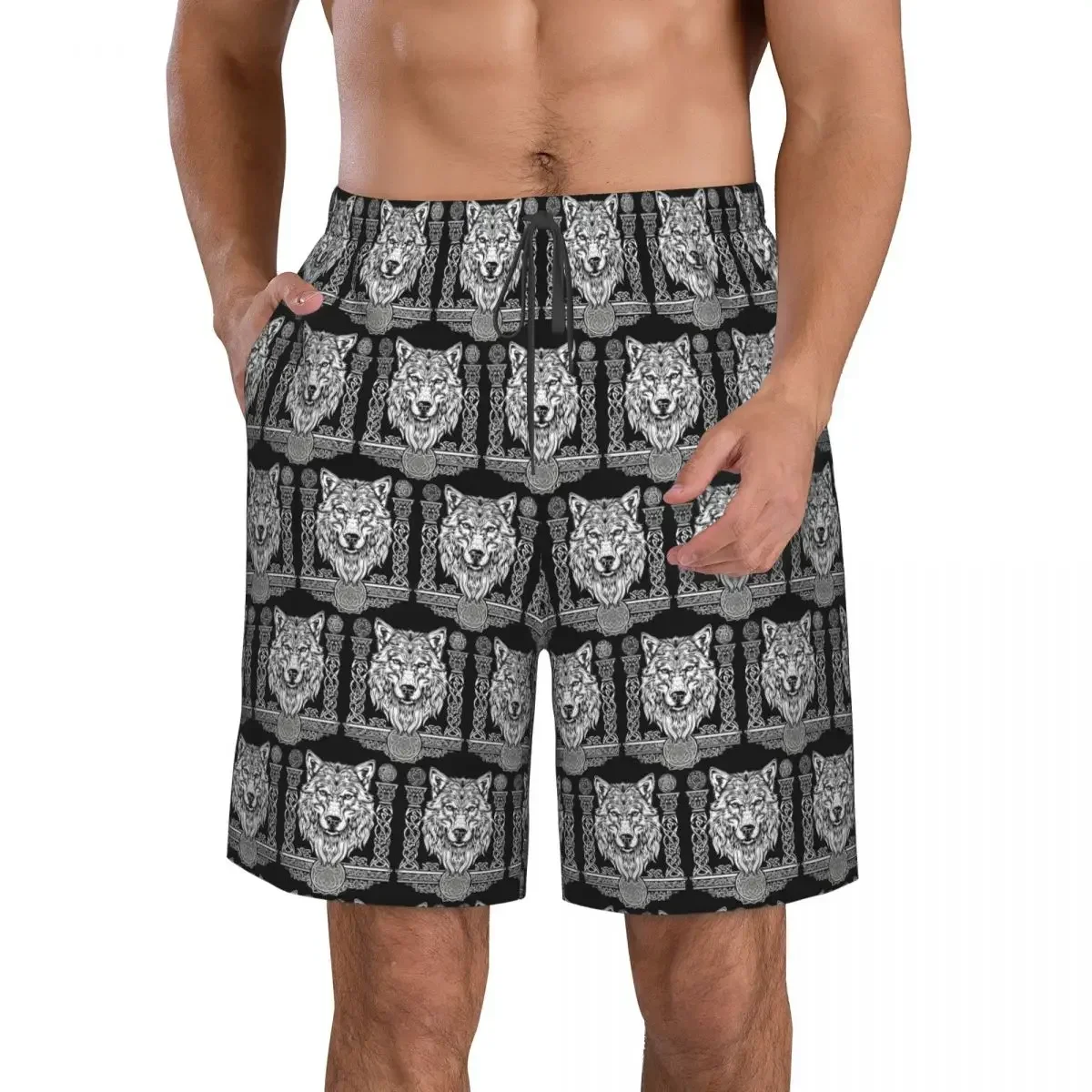Norse Nordic Viking Celtic Trunks Beach Board Shorts Casual Quick Dry Swimming Summer Men Pants